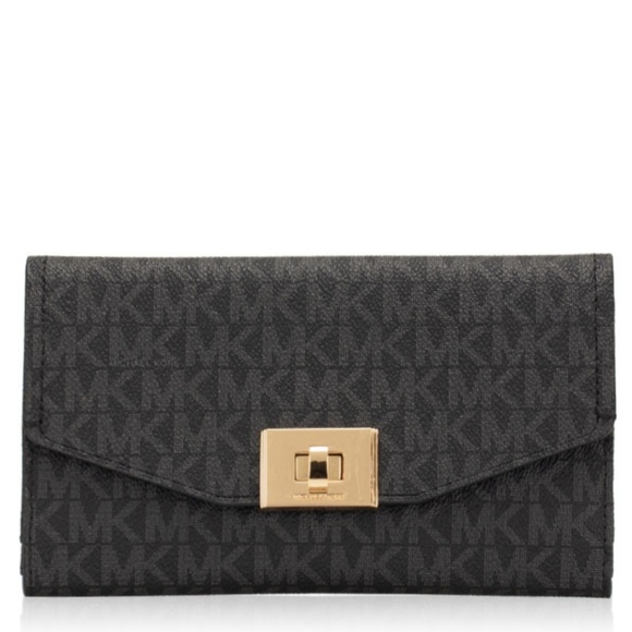 MICHAEL Michael Kors Handbags - Michael Kors Cassie Large Tri Fold Wallet Black